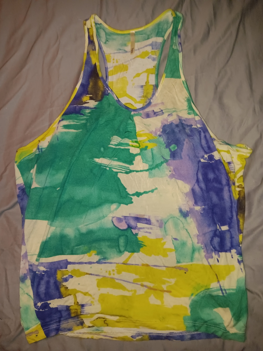 Timing Women's Abstract Splash Tank - Green, Blue, Yellow